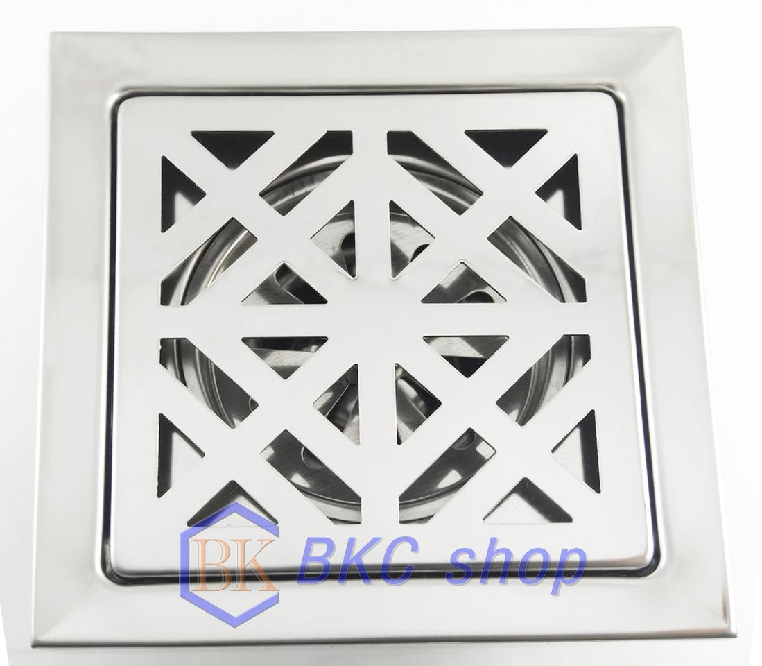 [HCM]Phễu thoát sàn Inox chống hôi Sanji 15x15 phi 60 HG01 (Bạc)