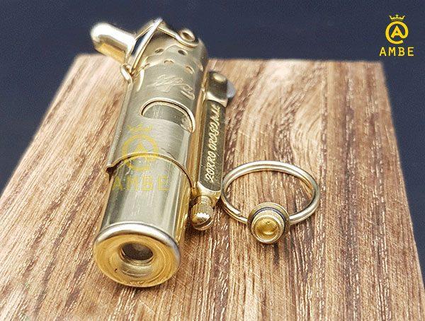 Bật lửa xăng đá Zorro solid brass móc khóa A001