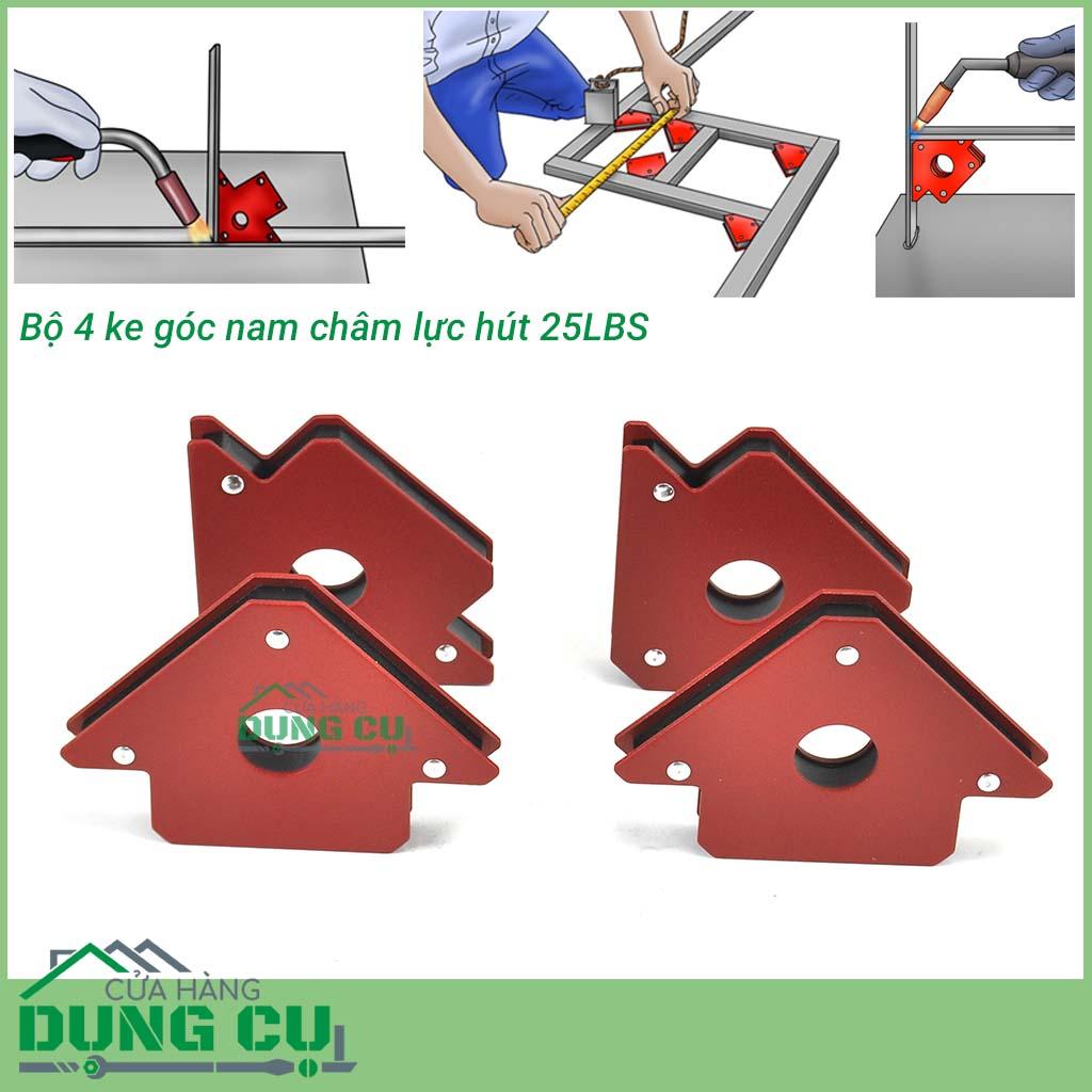Bộ 4 ke góc nam châm - ke góc hàn, góc vuông - lực hút 25lbs