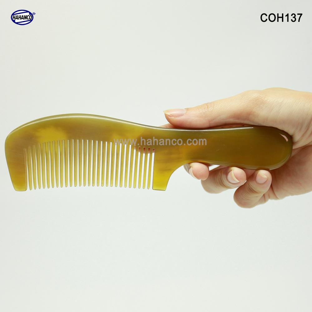 Lược sừng xuất Nhật - COH137 (Size: L - 18cm) Lược chuôi trơn tru đơn giản tiện ích - Chăm sóc tóc HAHANCO