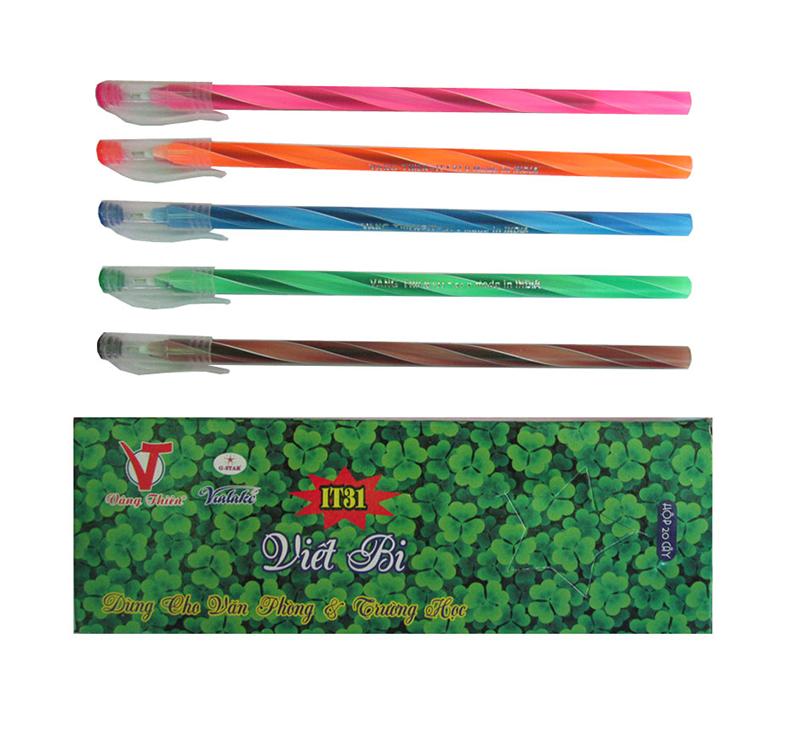 Hộp 20 Cây Viết Nến Dài Vâng Thiêng G-star IT31 Ngòi 0.5mm Mực Xanh