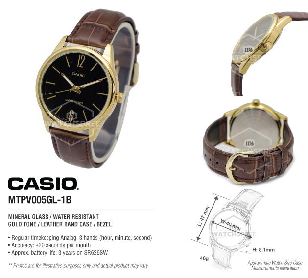 Đồng hồ nam dây da Casio Anh Khuê MTP-V005GL-1BUDF