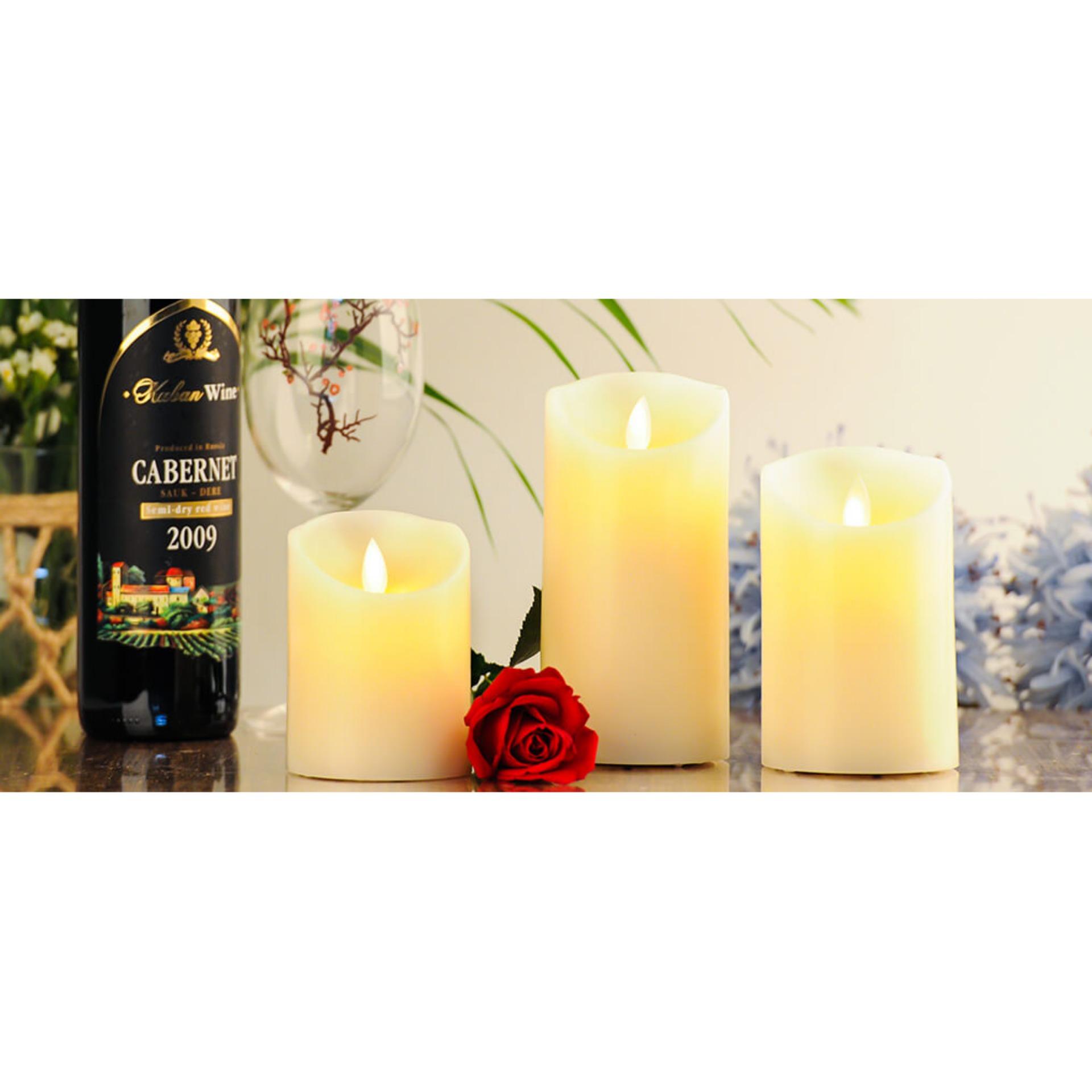 Nến điện tử vỏ sáp Pillar Led LEDC0429 (7.5 x 15 cm)