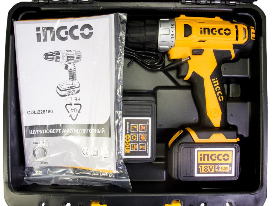 Máy khoan và vặn vít dùng pin Ingco CDLI228180 (18V)