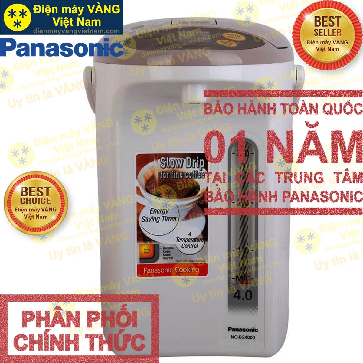 Bình thủy điện Panasonic NC-EG4000CSY 4 lít (Trắng) - Hãng phân phối chính thức