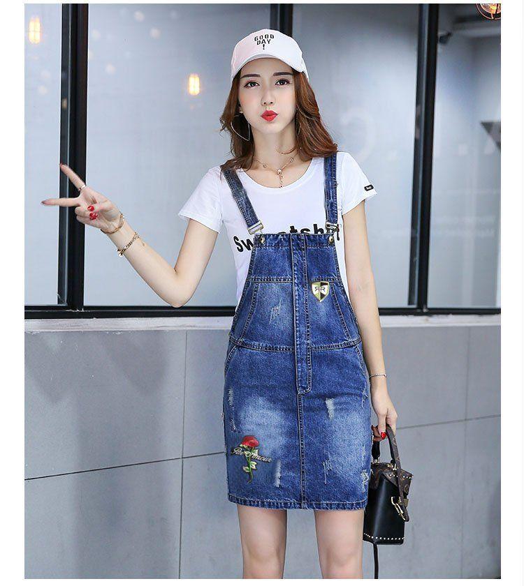 Yếm jean logo hoa hồng