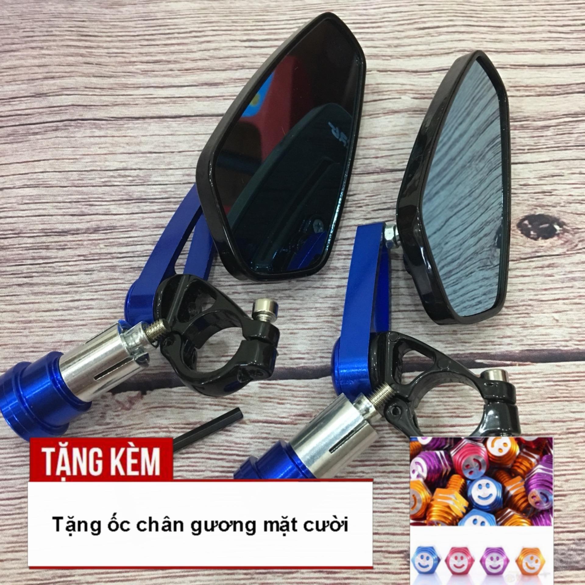 [TẶNG KÈM ỐC CHÂN GƯƠNG] Kiểu dáng hiện đại, trẻ trung, dễ dàng lắp đặt với bộ 2 chiếc gương 5 cạnh  màu XANH dành cho mọi loại xe G98-HME