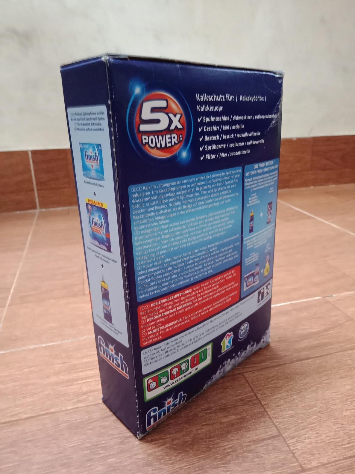 2 hộp muối rửa chén ly Finish ( hộp 1,2kg ) hàng Đức dùng cho máy rửa bát chén