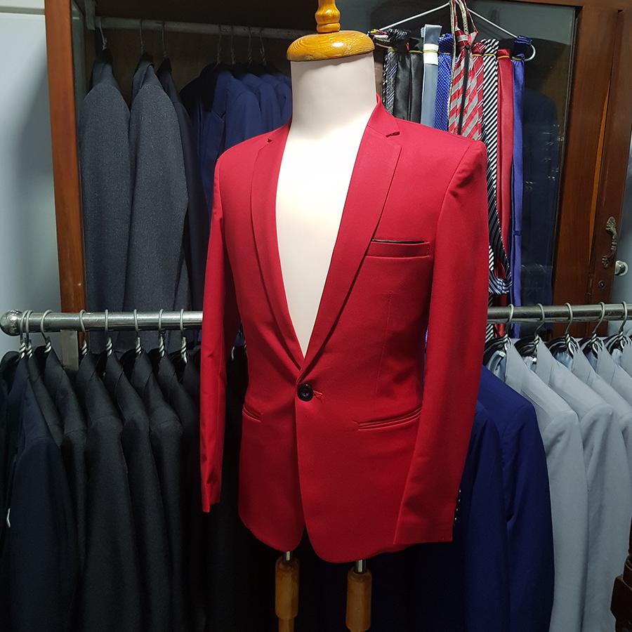 Áo vest nam màu đỏ tươi form ôm body