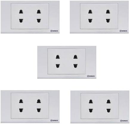 [HCM]BỘ - 5 ổ cắm - ĐÔI 2 CHẤU 16A - S18U2 - SINO