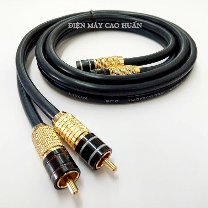 Dây av 4 đầu bông sen liton xanh 2m