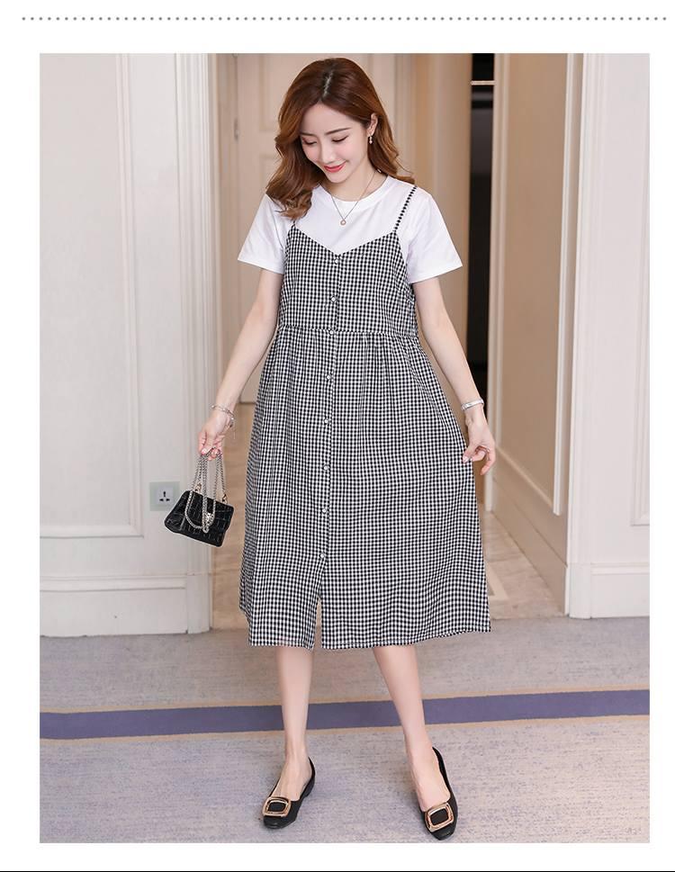 Váy Bầu Kẻ 2 Dây Liền Áo Mẫu Mới