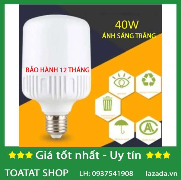 [Sĩ] Bộ 7 bóng đèn Led trụ 40W Siêu sáng - tiết kiệm điện (Trắng)