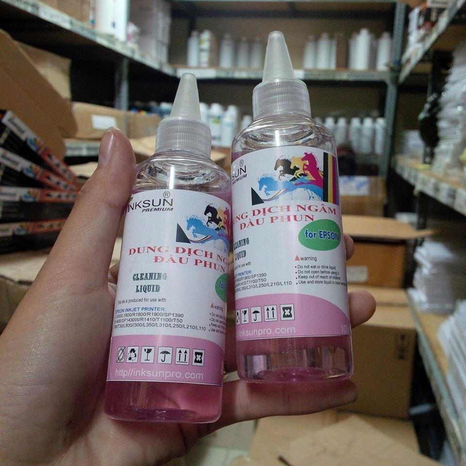 Combo 2 chai dung dịch ngâm đầu phun 100ml inksun màu hồng