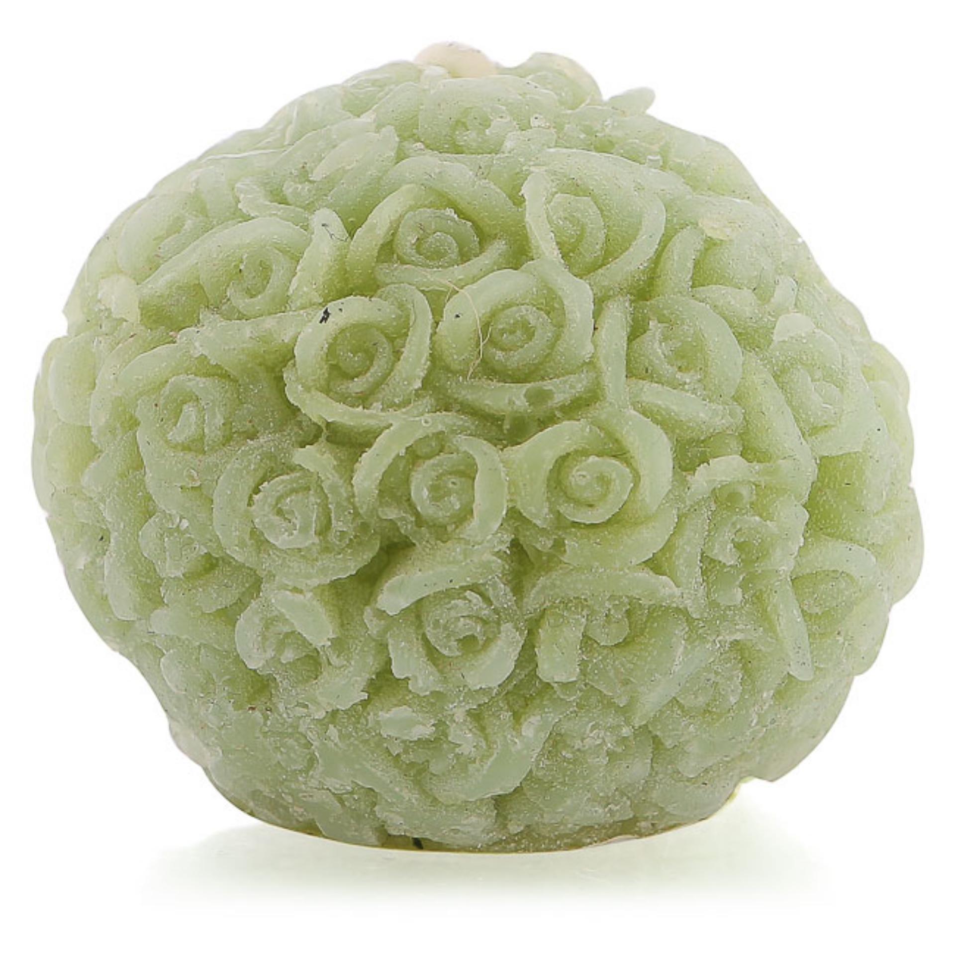 Nến thơm décor hoa hồng hình quả cầu MIC5074 (Xanh lá)