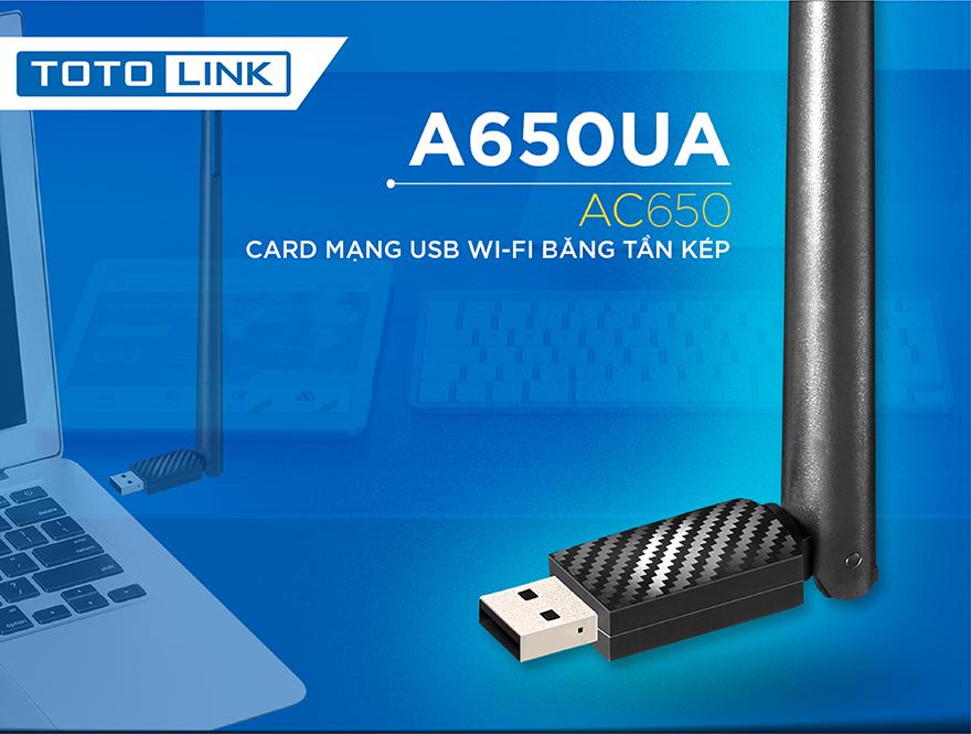 [HCM]USB Wi-Fi băng tần kép AC650 A650UA
