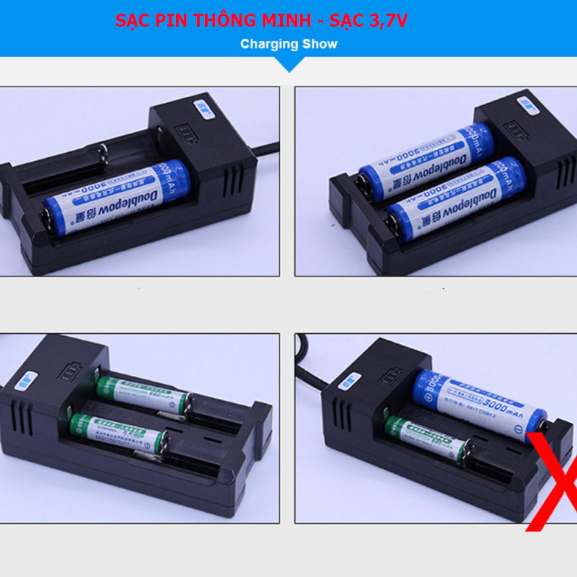 Sạc pin đa năng thông minh, sạc 3,7V Double Pow K65 (sạc pin 18650, pin 26650, pin 16340...)