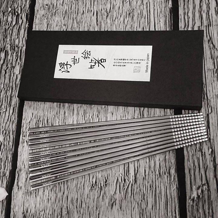 SET 5 ĐÔI ĐŨA INOX 304 ĐẶC RUỘT JAPAN- MẪU TRƠN