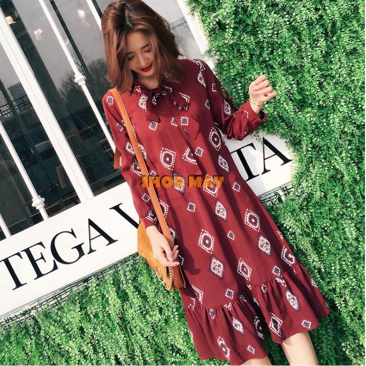 Đầm Xinh Thắt Nơ Duyên Dáng DN034 Shop Mây