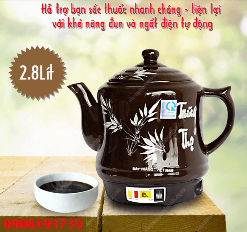Ấm sắc thuốc Vạn Thọ 3.2 lít - Nâu