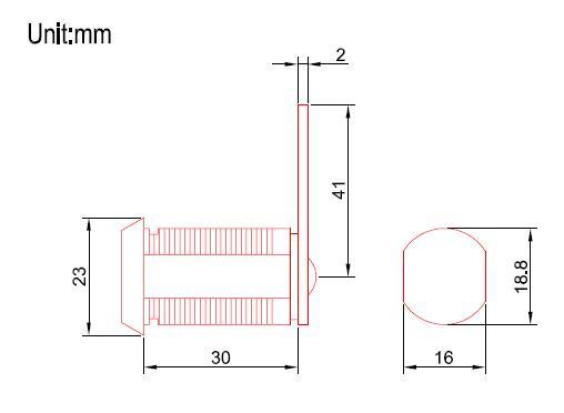 KHÓA MÓC TỦ EV TRỤC DÀI 3CM 2 CHÌA