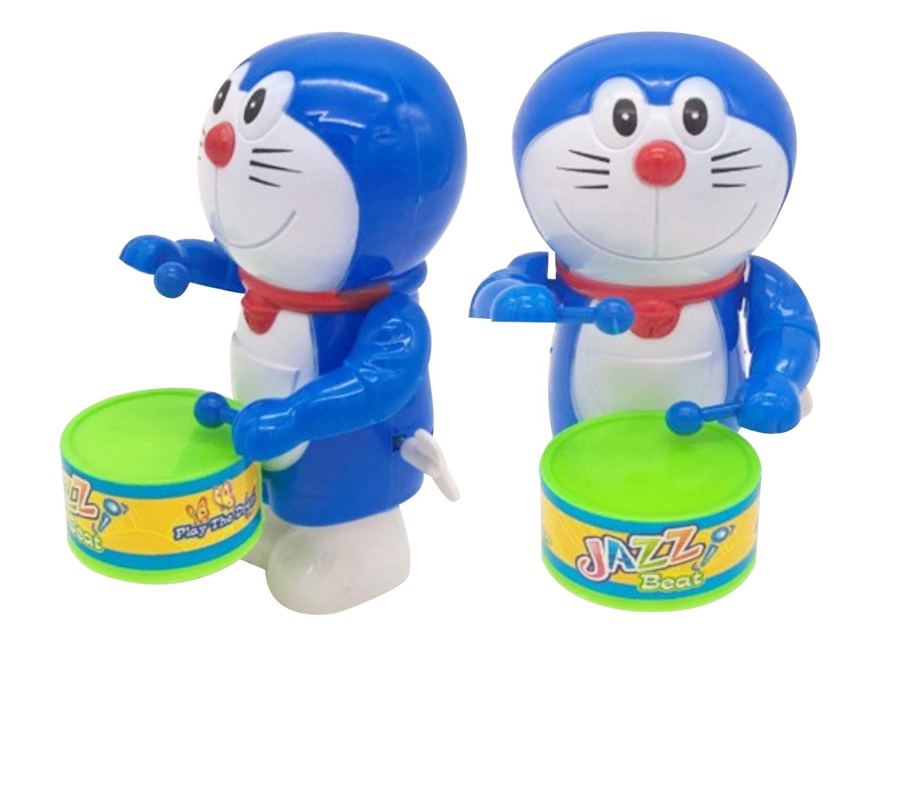 Đồ chơi Doraemon đánh trống vặn cót bằng nhựa,  vui nhộn, giúp bé thoả thích vui chơi