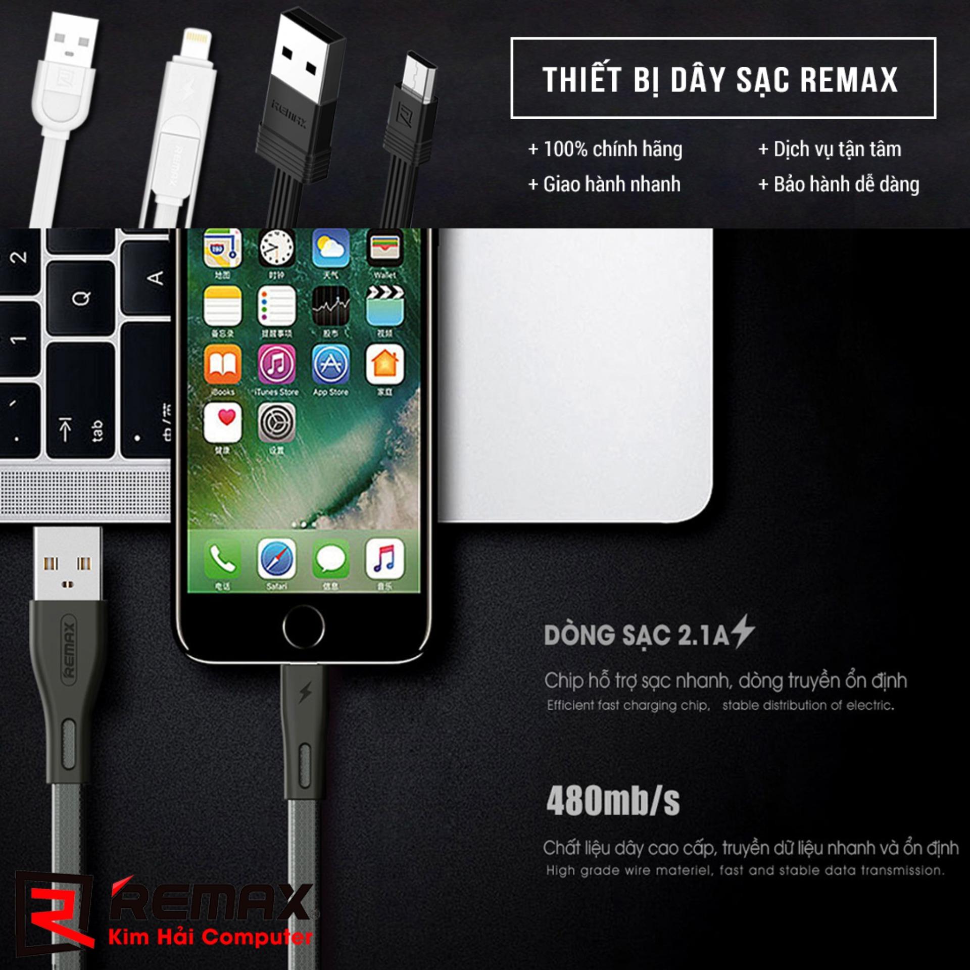 CÁP SẠC DỮ LIỆU TYPE C REMAX RC-090a (Đen) - Kim Hải Computer