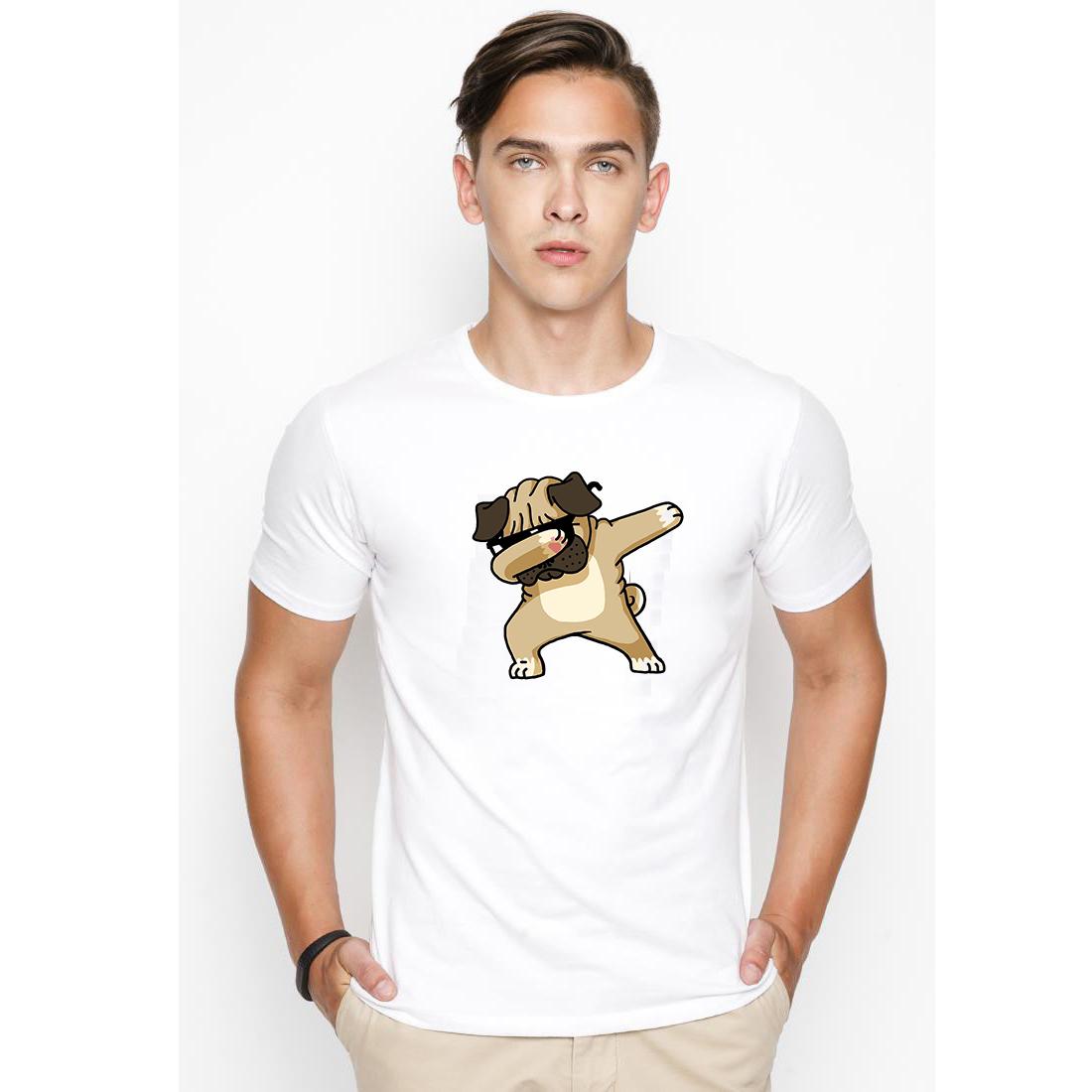 [Hoàn Tiền 15%] Áo thun nam in hình chó Pug Dabing dễ thương