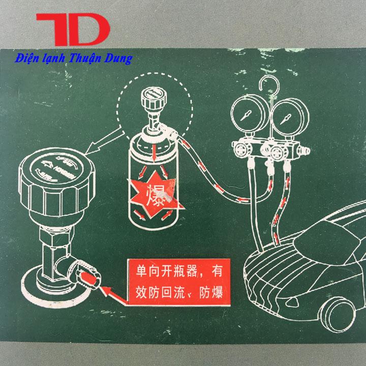 Van Khóa Gas Lon R134A Van Mở Gas Lon R134 Đầu Kết Nối Chắc Chắn Dùng Cho Thi Công Điện Lạnh
