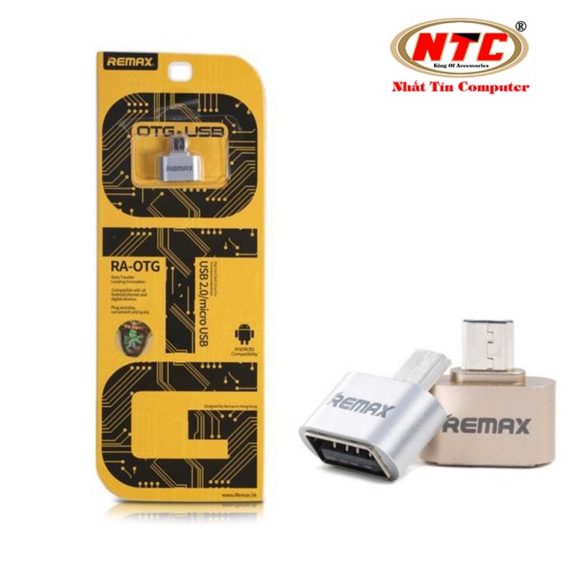 Đầu chuyển đổi USB OTG Remax RA-OTG - 2 cổng micro USB và USB 2.0 (Vàng đồng) - Nhất Tín Computer