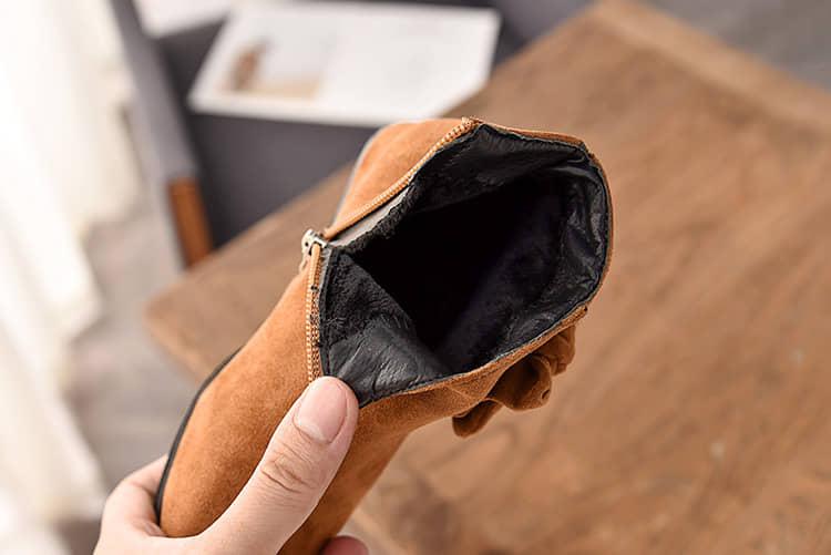 giày bốt da lộn cao gót cho bé