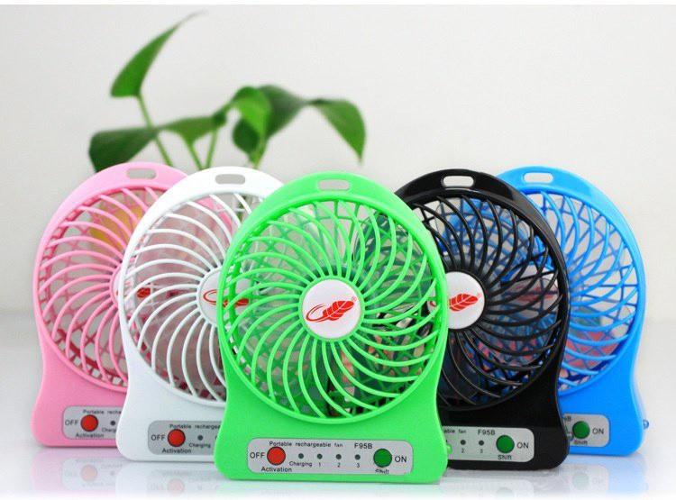 Quạt mini tích điện để bàn có dây cắm Usb