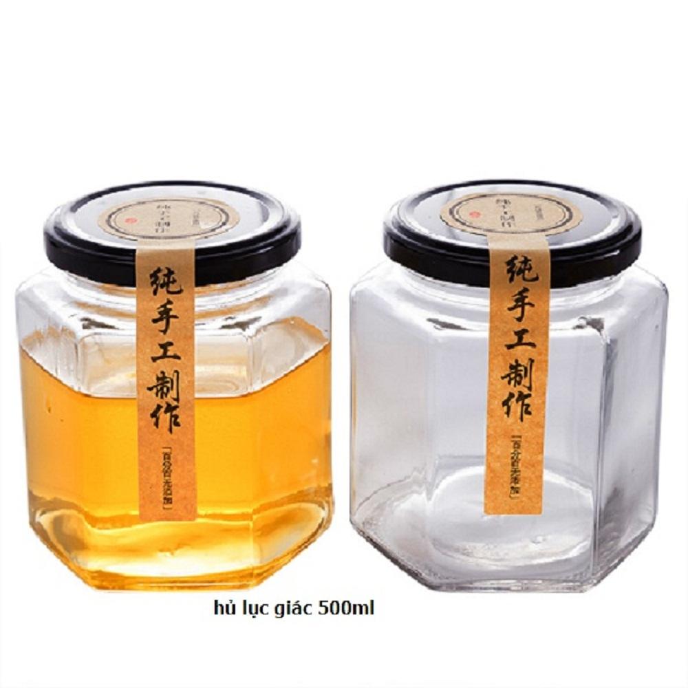 Combo 10 hủ thủy tinh Lục giác 500ml nắp thiếc - HỦ THỦY TINH CAO CẤP 6 CẠNH