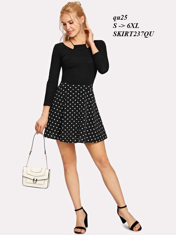 SKIRT237QU CHÂN VÁY CHỮ A CHẤM BI