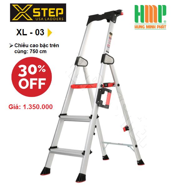 Thang nhôm ghế 3 bậc XSTEP XL-03