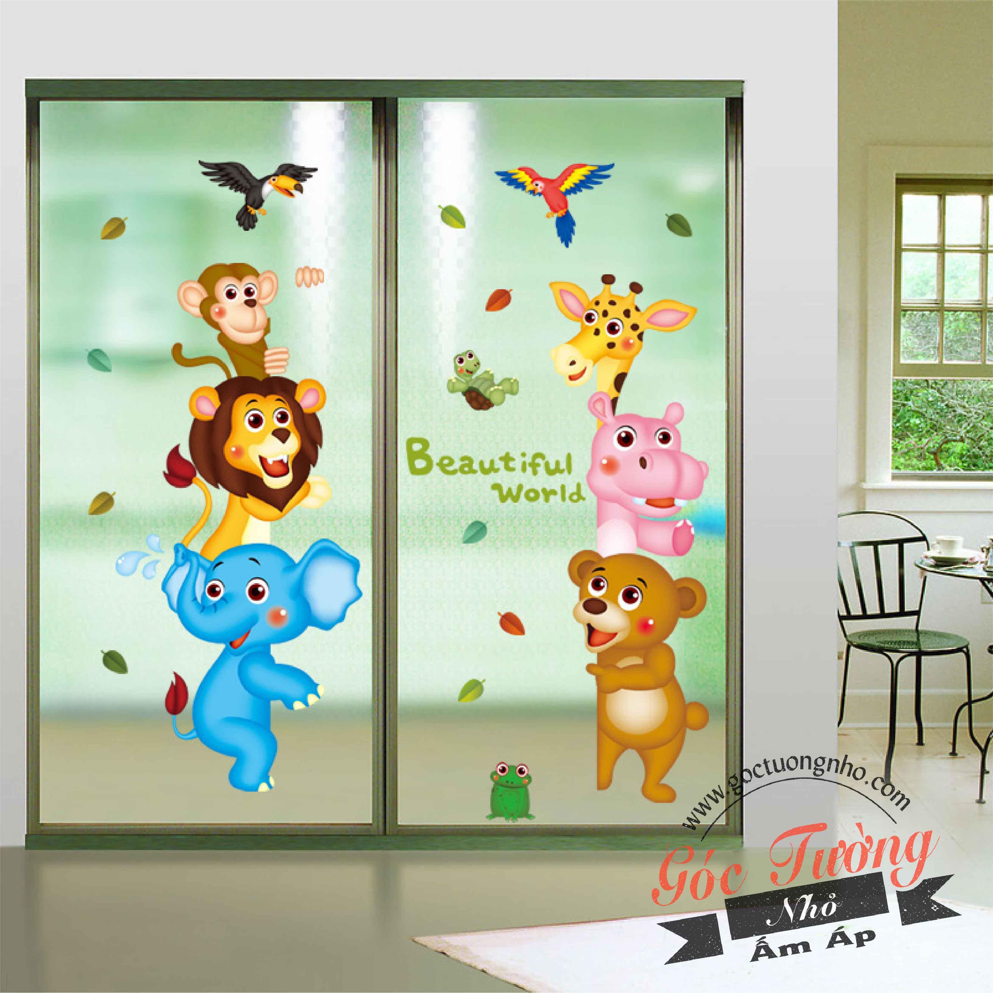 DECAL DÁN TƯỜNG HÌNH THÚ CƯNG XL8207