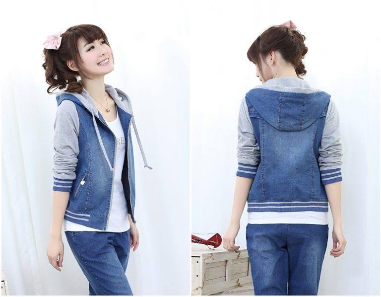 ÁO KHOÁC JEAN NỮ PHỐI NÓN AK534