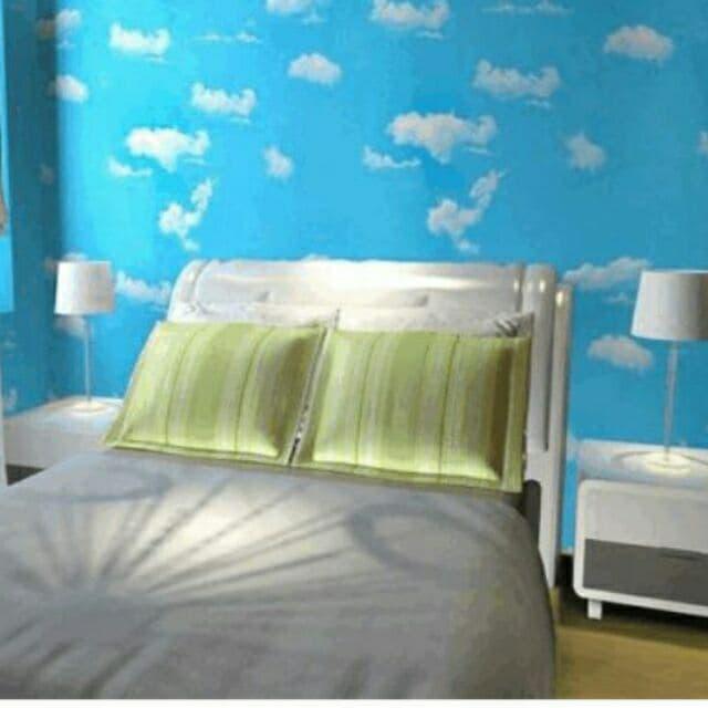 [HCM]10m Giấy dán tường khổ 45cm hình Mây trắng