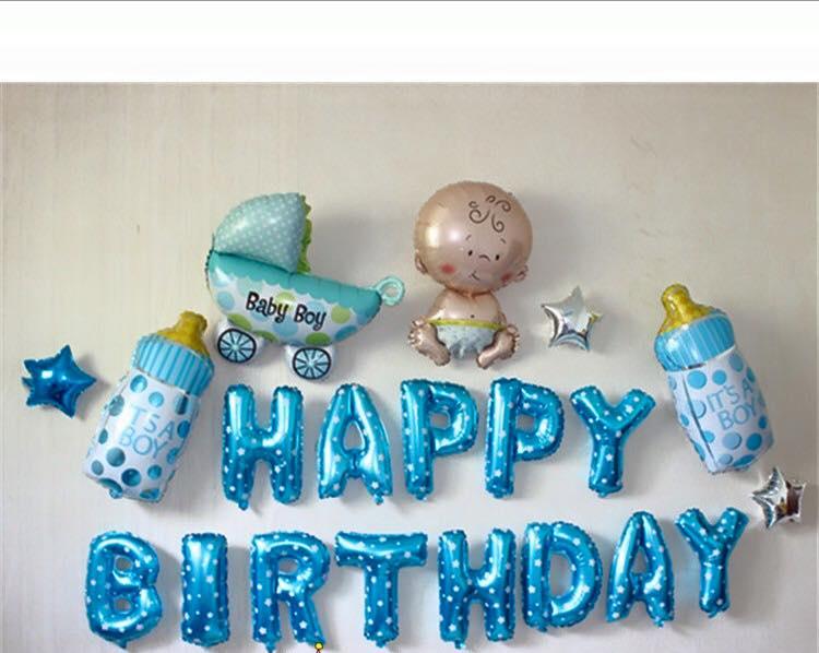 Set bóng trang trí tiệc thôi nôi cho bé trai