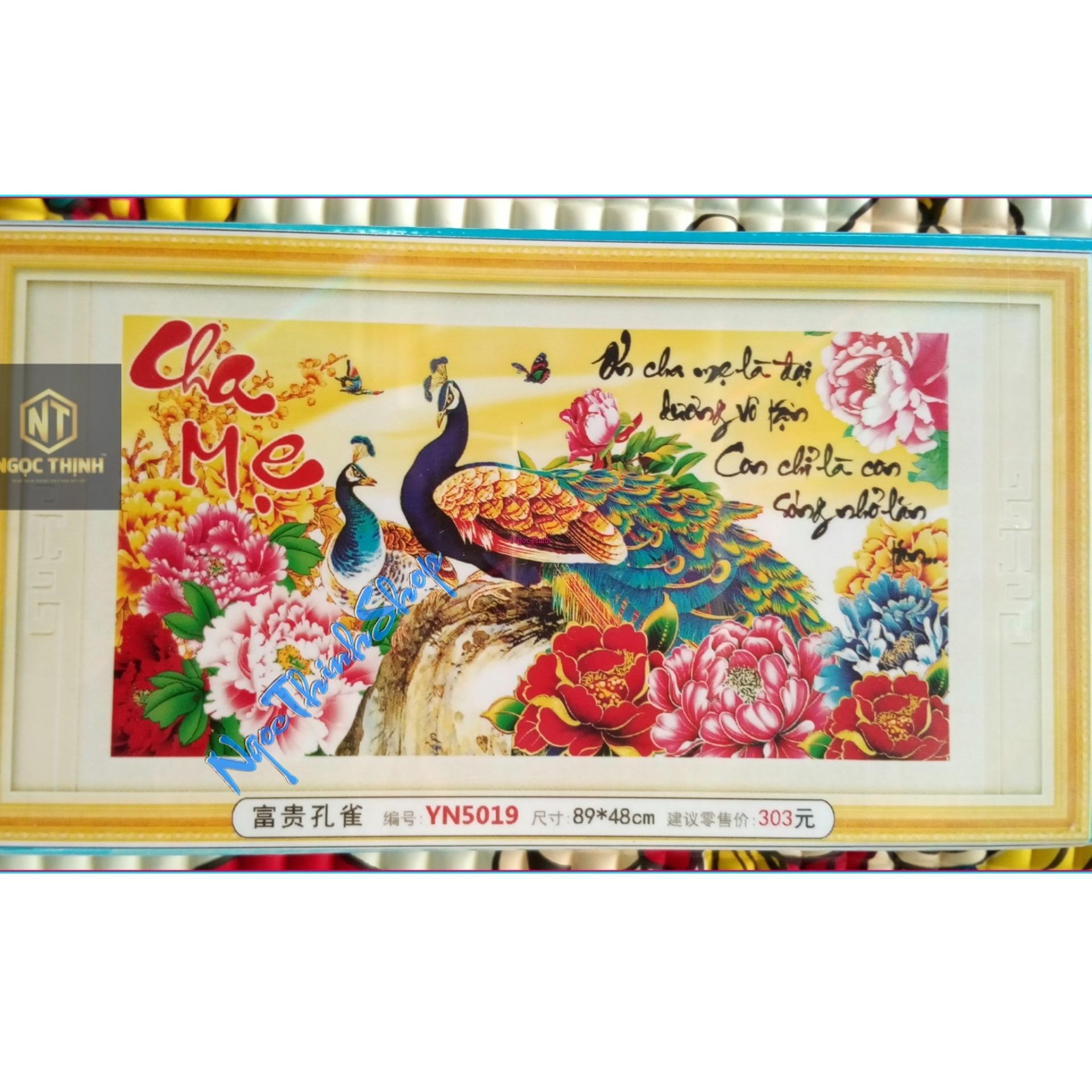 YN5019-Tranh đính đá cha mẹ-89*49-89*48