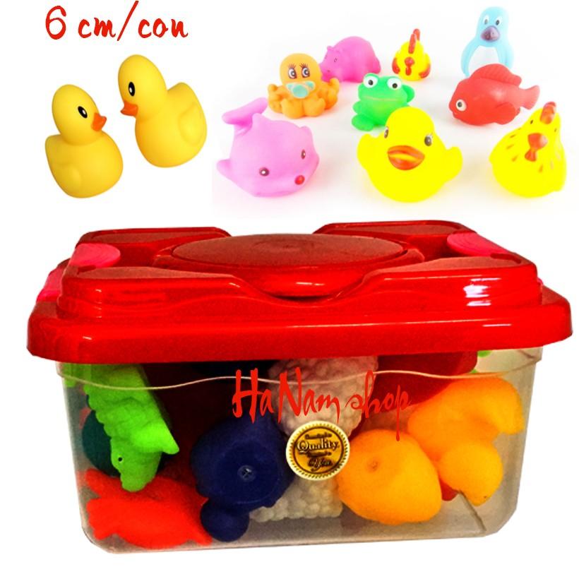 [HCM]Hộp đồ chơi 30 thú cưng có kèn bằng cao su dẻo cho bé