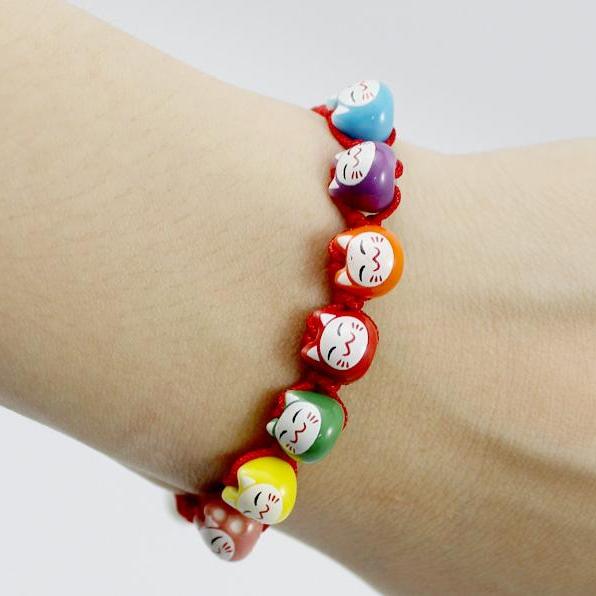 Vòng chỉ đỏ mèo may mắn mèo thần tài (9 mèo)