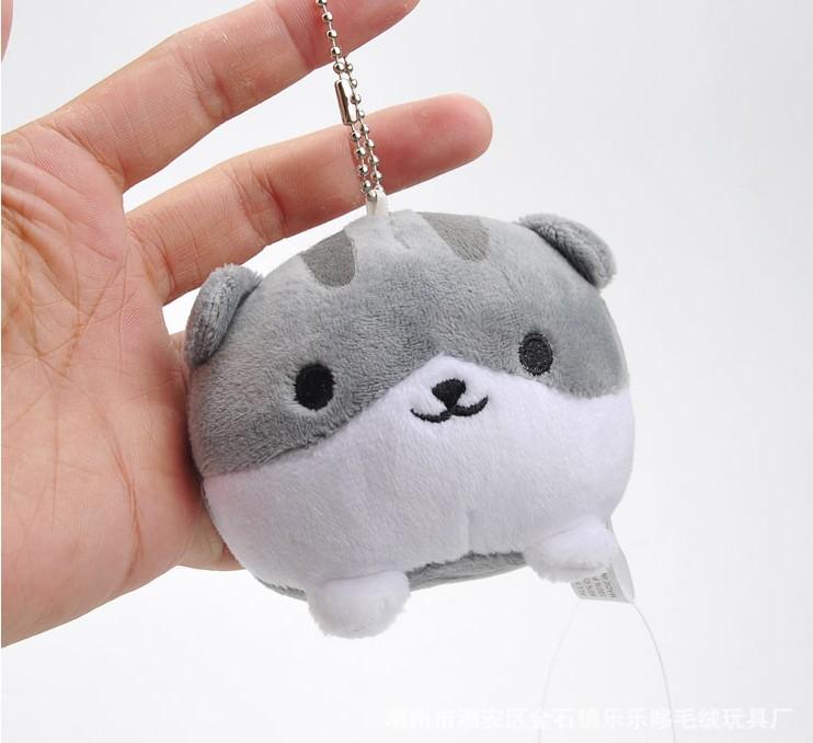 [HCM]Móc khóa gấu bông mèo Neko Atsume cao 8 cm (màu xám)