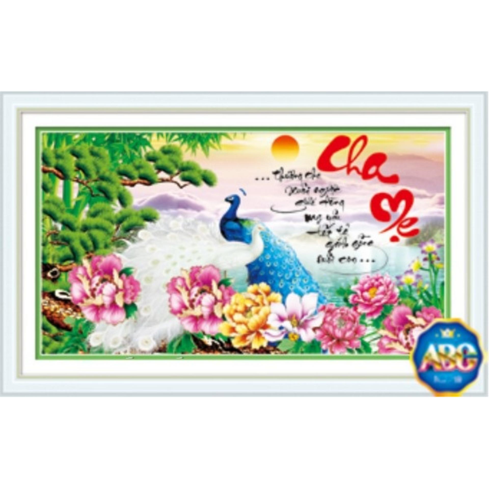 DF364-Tranh đính đá cha mẹ