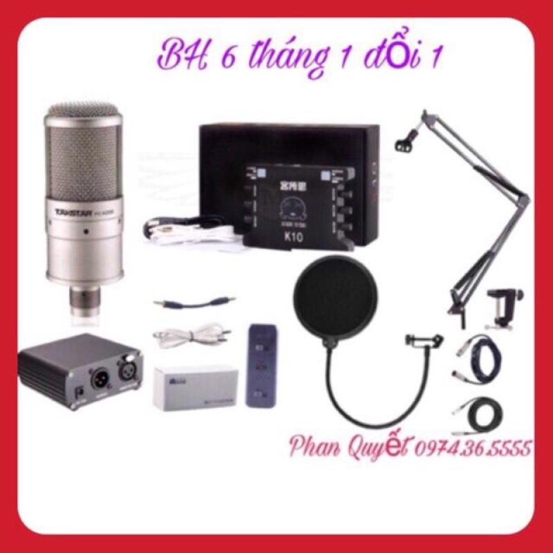 COMBO Bộ Micro K200- Card Xox K10- Dây Livestream Tốt- Chân Kẹp Míc- Màng Lọc Âm