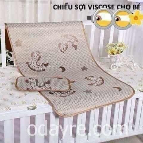 Chiếu Lụa Điều Hòa 2 Mặt Cao Cấp Kèm Gối Cho Bé