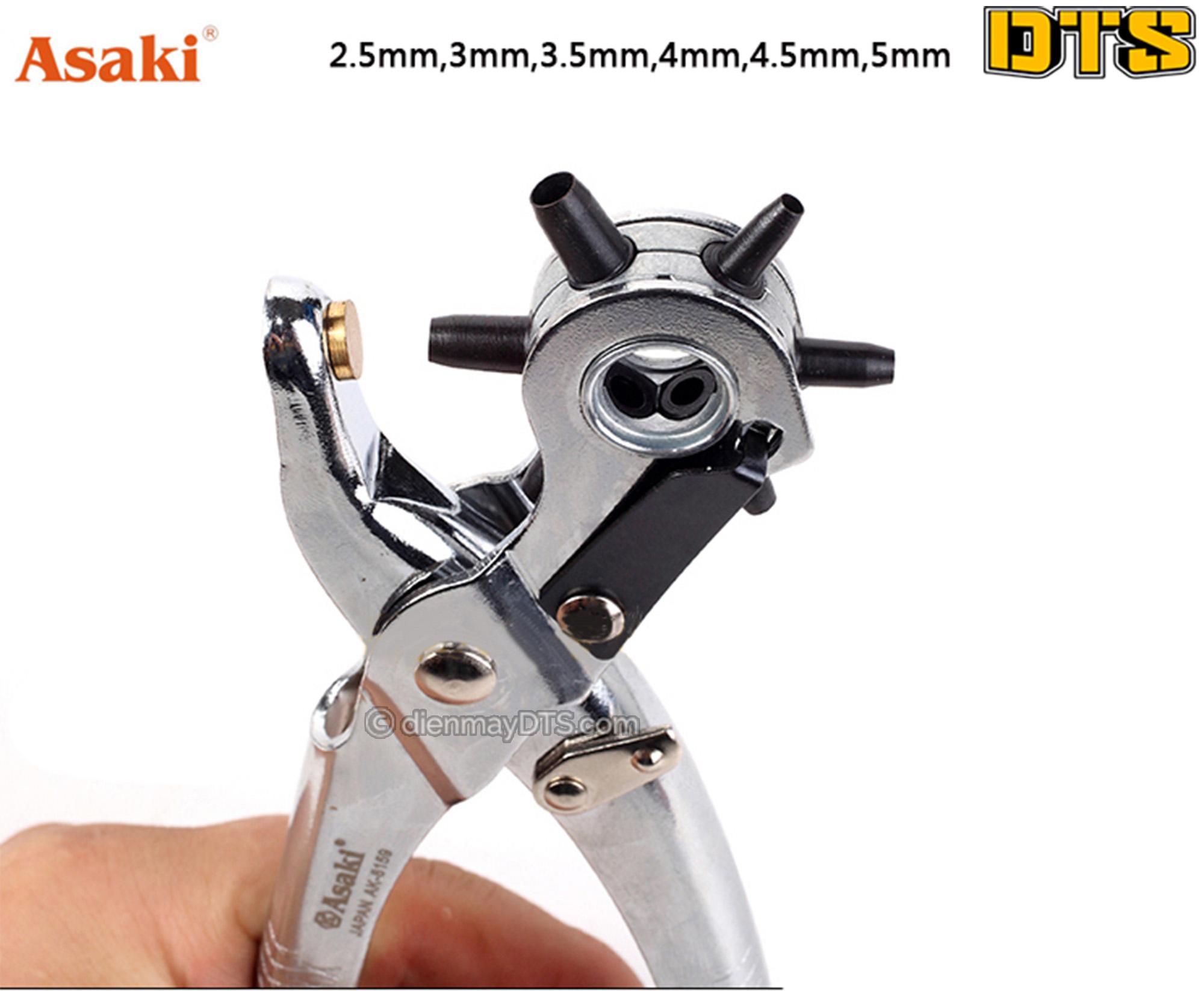 Kìm bấm lỗ thắt lưng, dây nịt, đa năng Asaki AK-8158