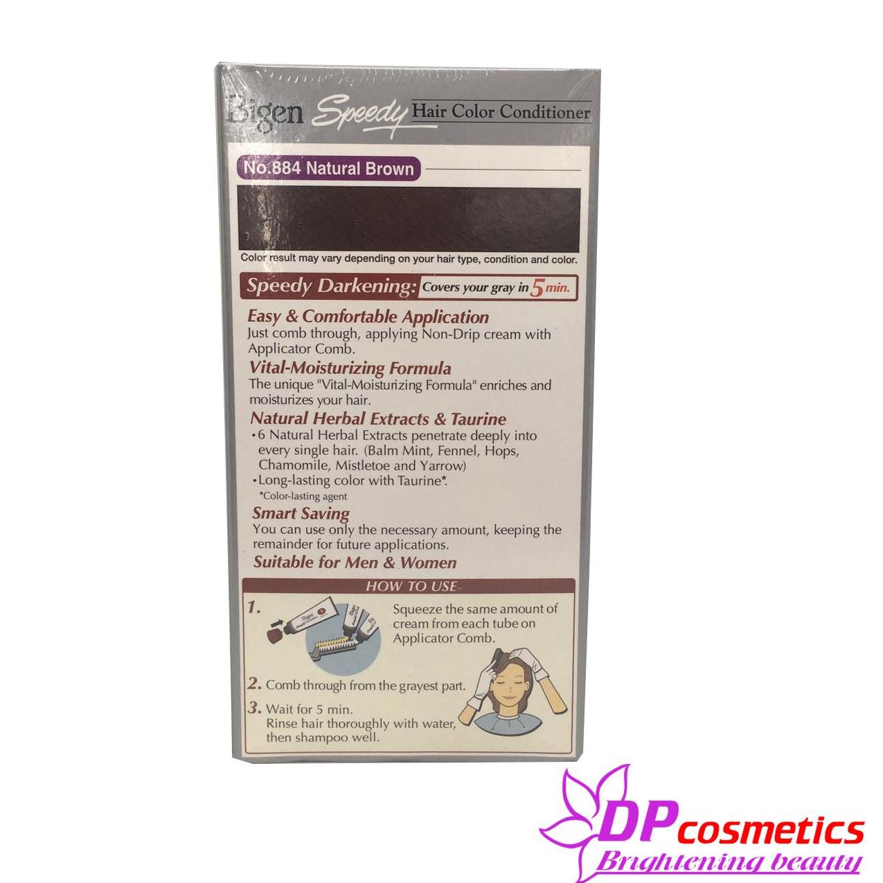 [HCM]Nhuộm Tóc Bigen Speedy Phủ Bạc  # 884 Natural Brown (Nâu nhạt)