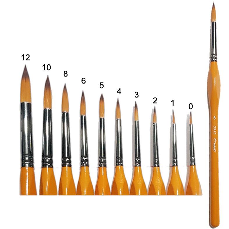 Bộ 13 cây cọ vẽ màu nước đầu tròn hand zbs2