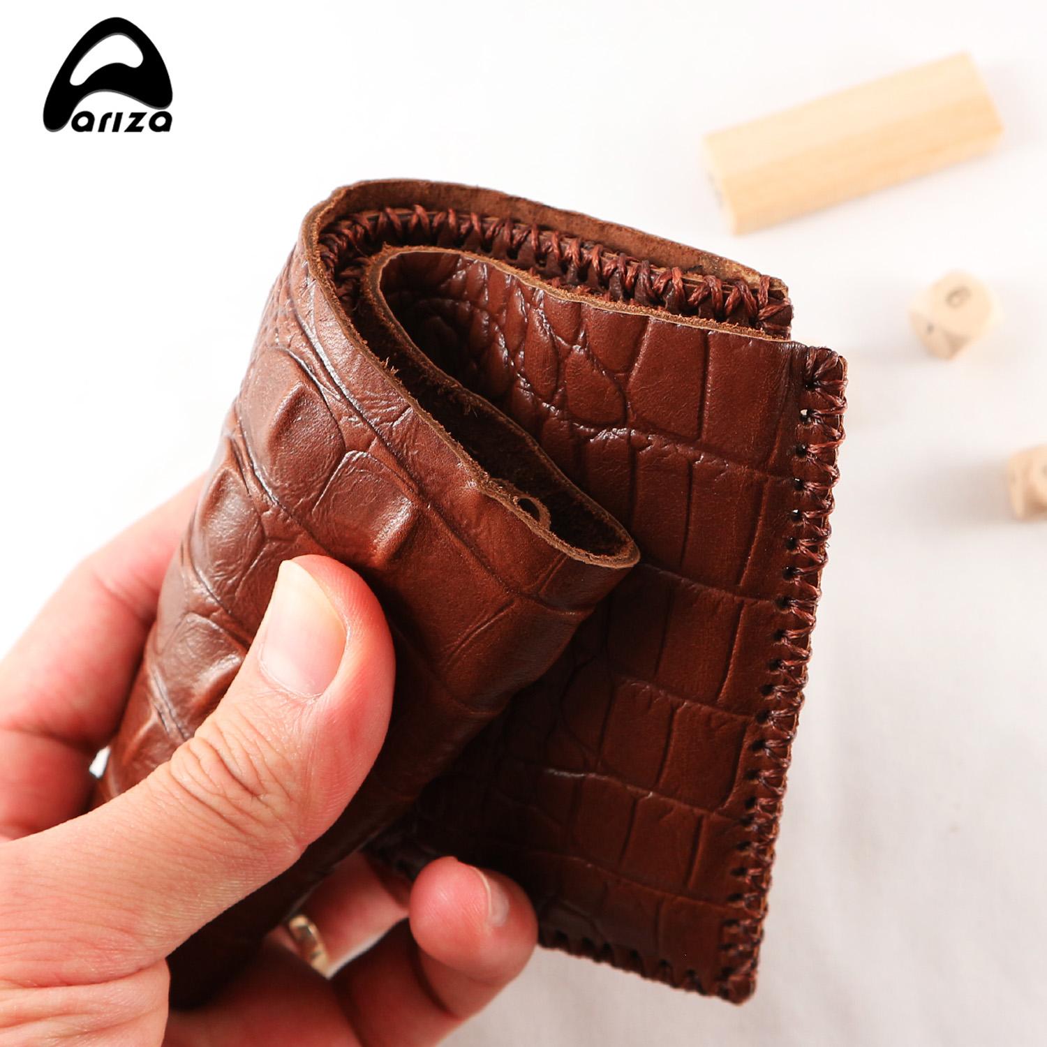 Ví bóp nam da bò thật (100%) vân cá sấu handmade Ariza ( PHAT TIEN SHOP bảo hành 12 tháng)